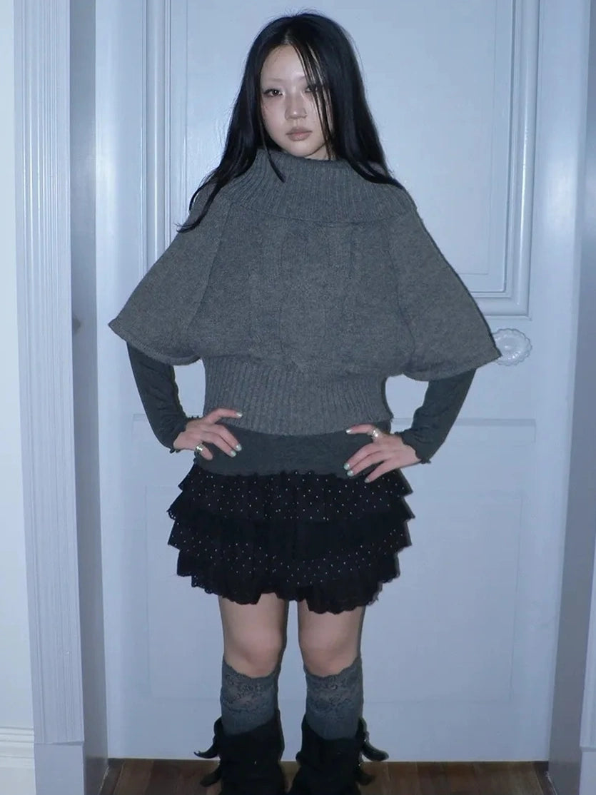 ang project Vintage Loose Knit Turtleneck Sweater Sweater