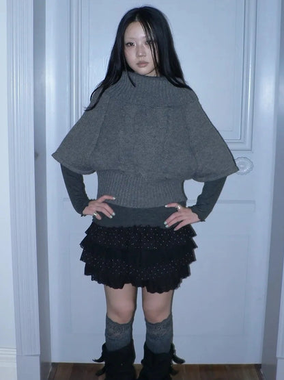 ang project Vintage Loose Knit Turtleneck Sweater Sweater