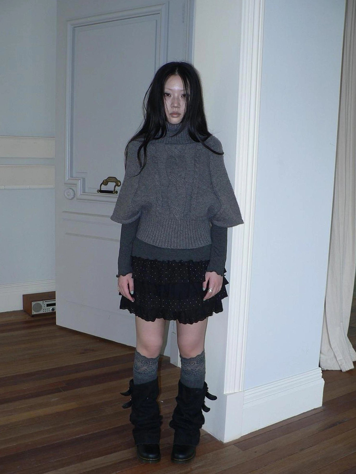 ang project Vintage Loose Knit Turtleneck Sweater Sweater