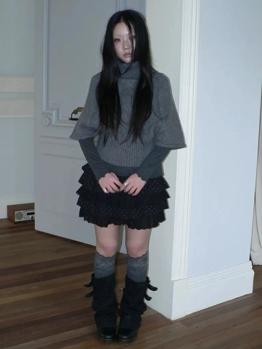 ang project Vintage Loose Knit Turtleneck Sweater Sweater