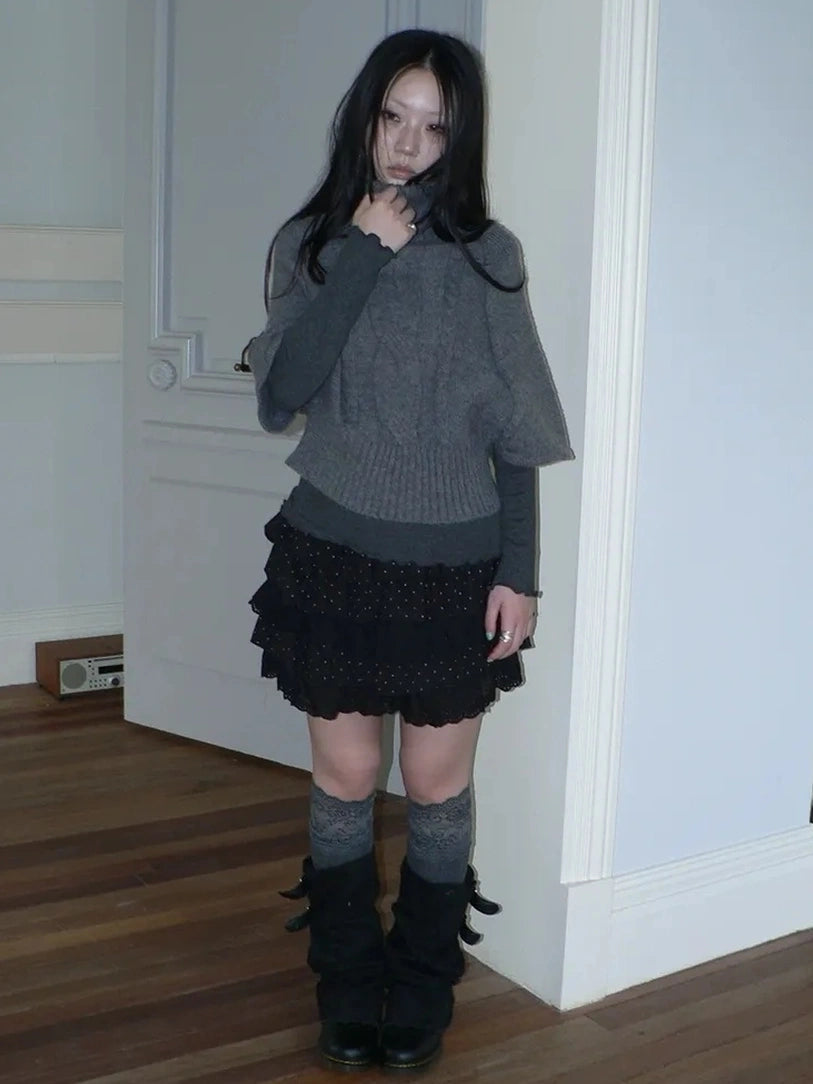 ang project Vintage Loose Knit Turtleneck Sweater Sweater