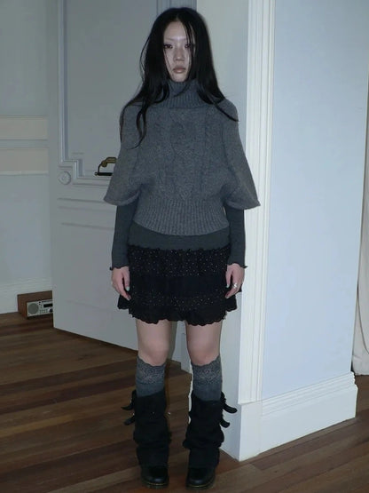 ang project Vintage Loose Knit Turtleneck Sweater Sweater