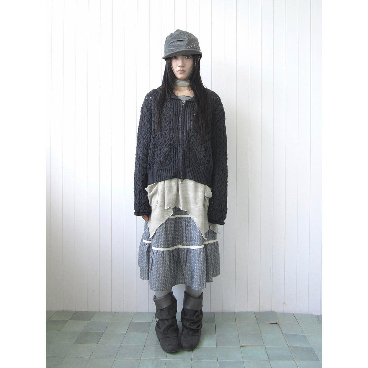 ang_project_Vintage_Openwork_Double_Zip_Lapel_Collar_Women&