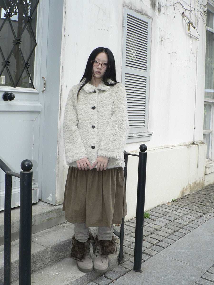 ang project Vintage Oversized Lapel Shearling Women&