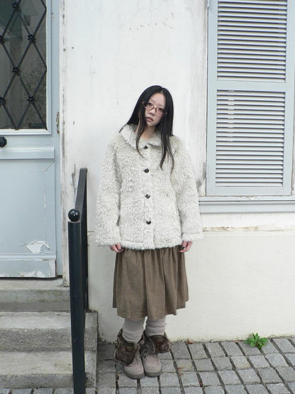 ang project Vintage Oversized Lapel Shearling Women&