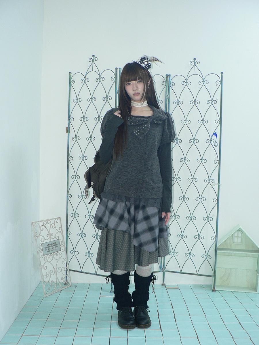 ang project Vintage Plaid Layered Patchwork Asymmetrical Women&