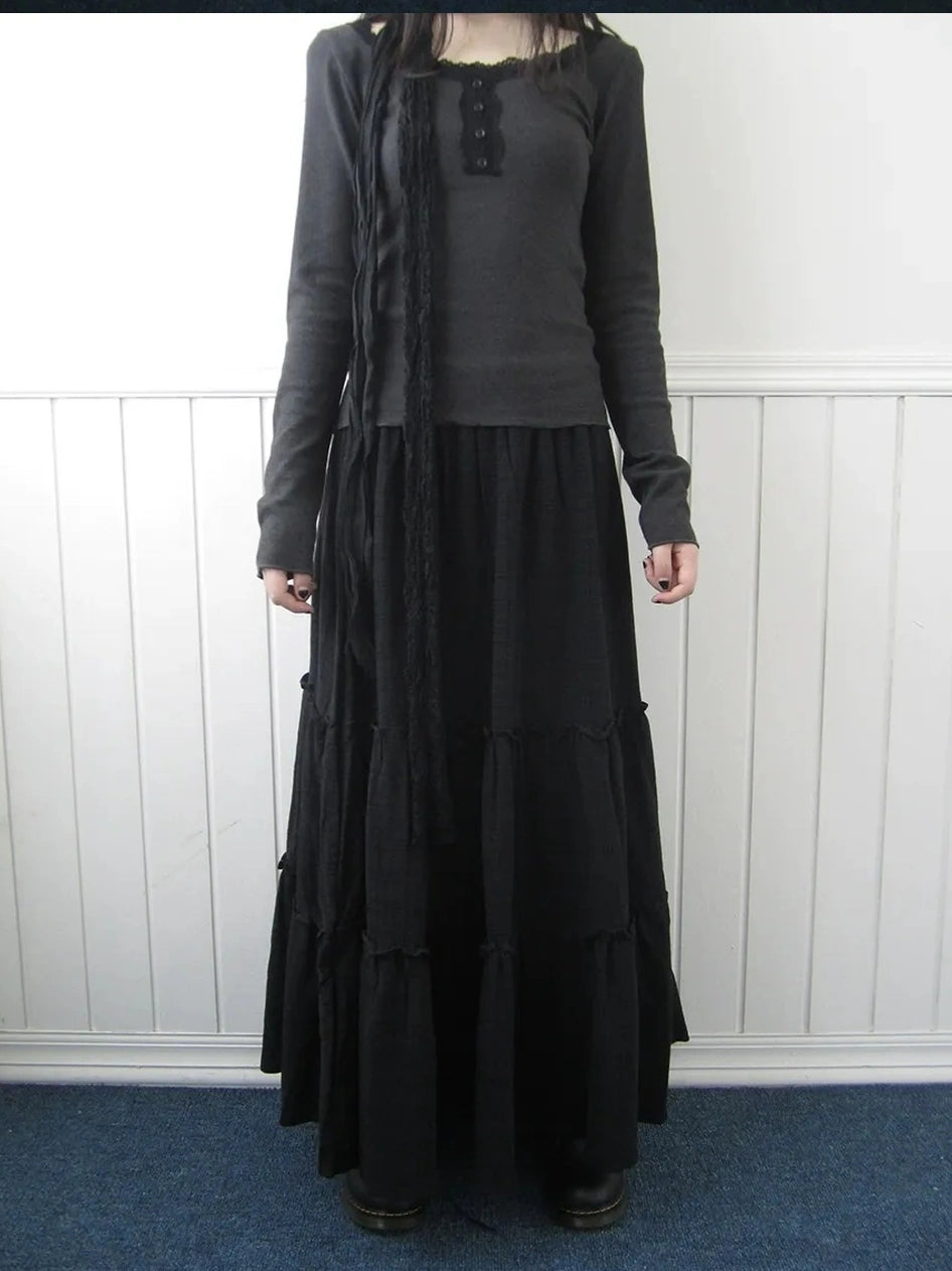 ang project Vintage Plaid Patchwork Peter Pan Collar Midi Skirt Skirt