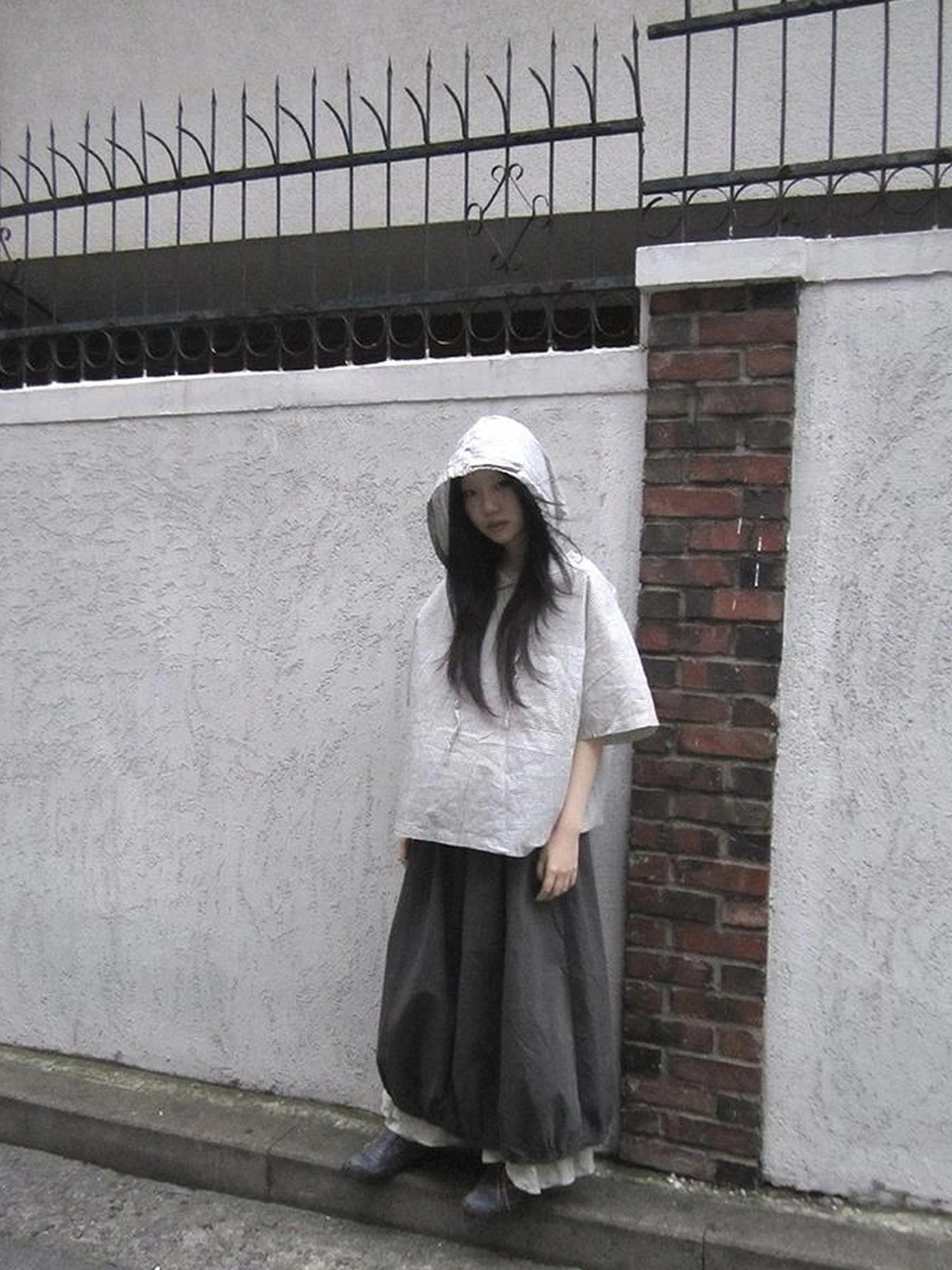 Vintage Plaid Short Sleeve Hooded Shirt