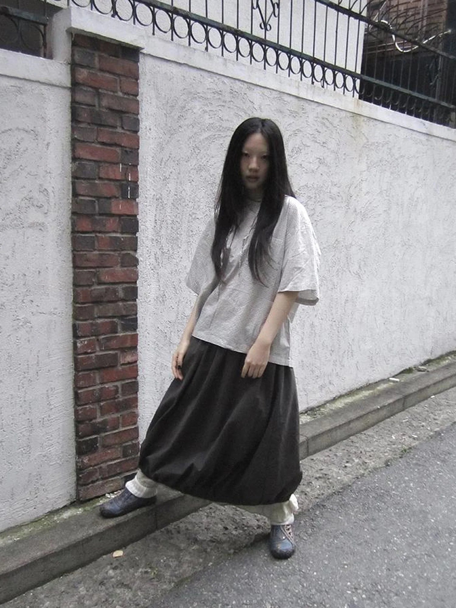 Vintage Plaid Short Sleeve Hooded Shirt