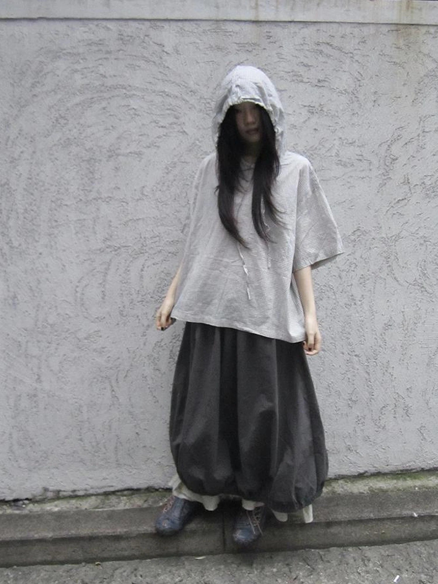 Vintage Plaid Short Sleeve Hooded Shirt