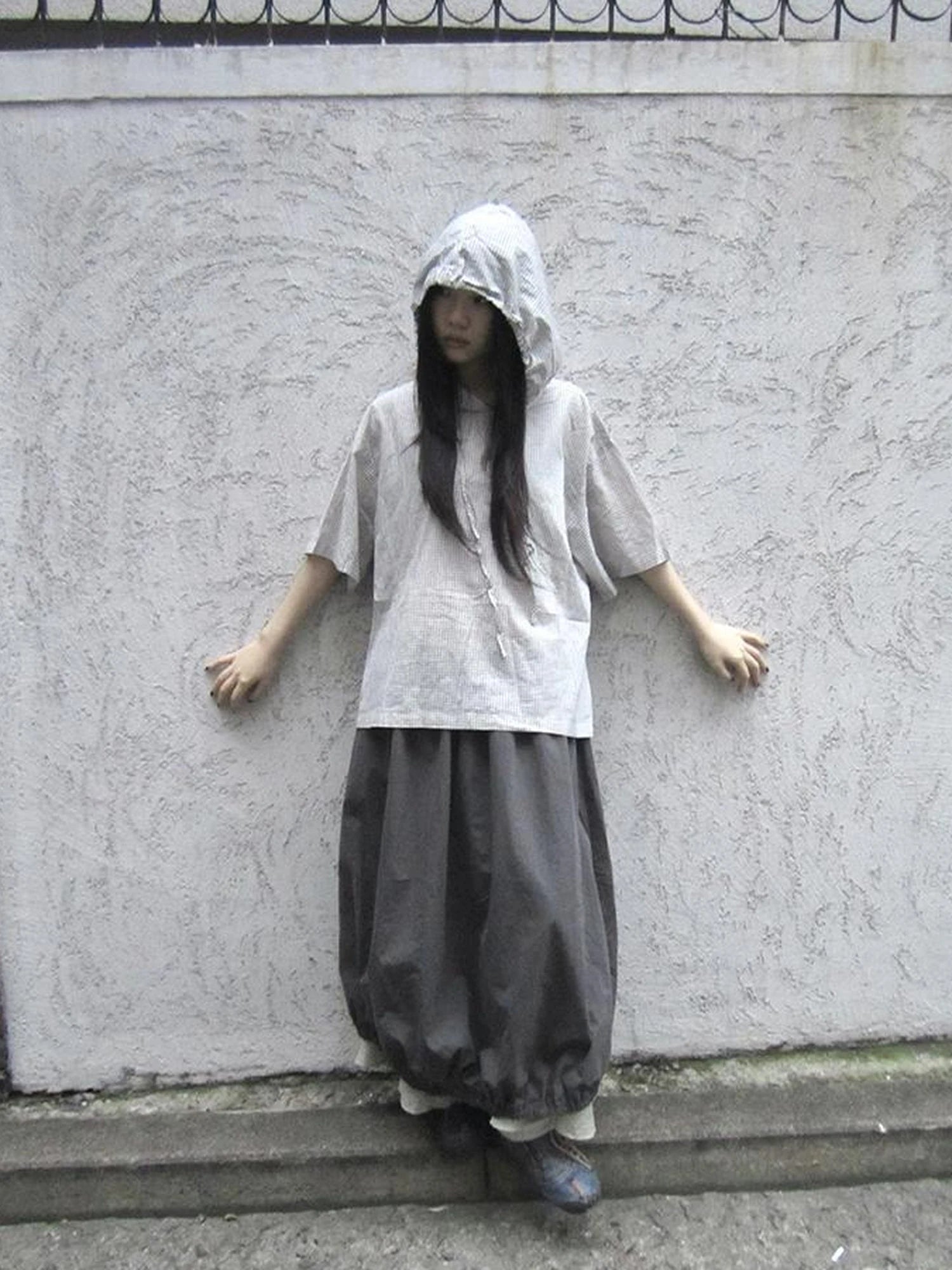 Vintage Plaid Short Sleeve Hooded Shirt