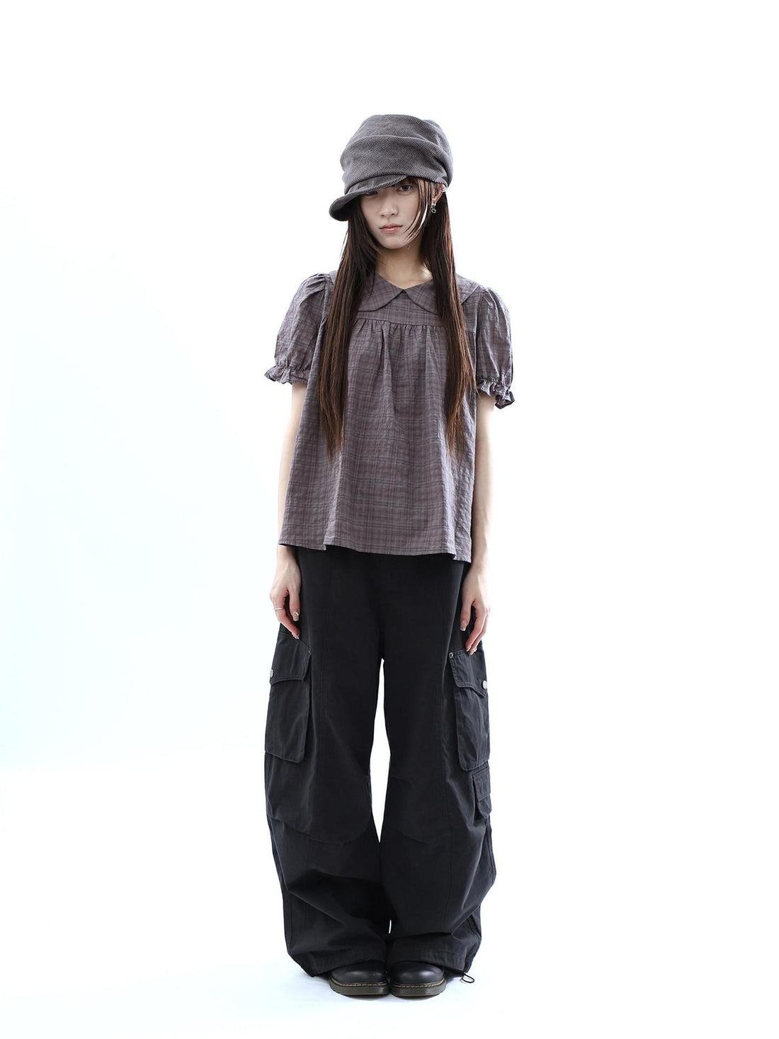 ang project Vintage Pleated Cargo Multi Pocket Women&