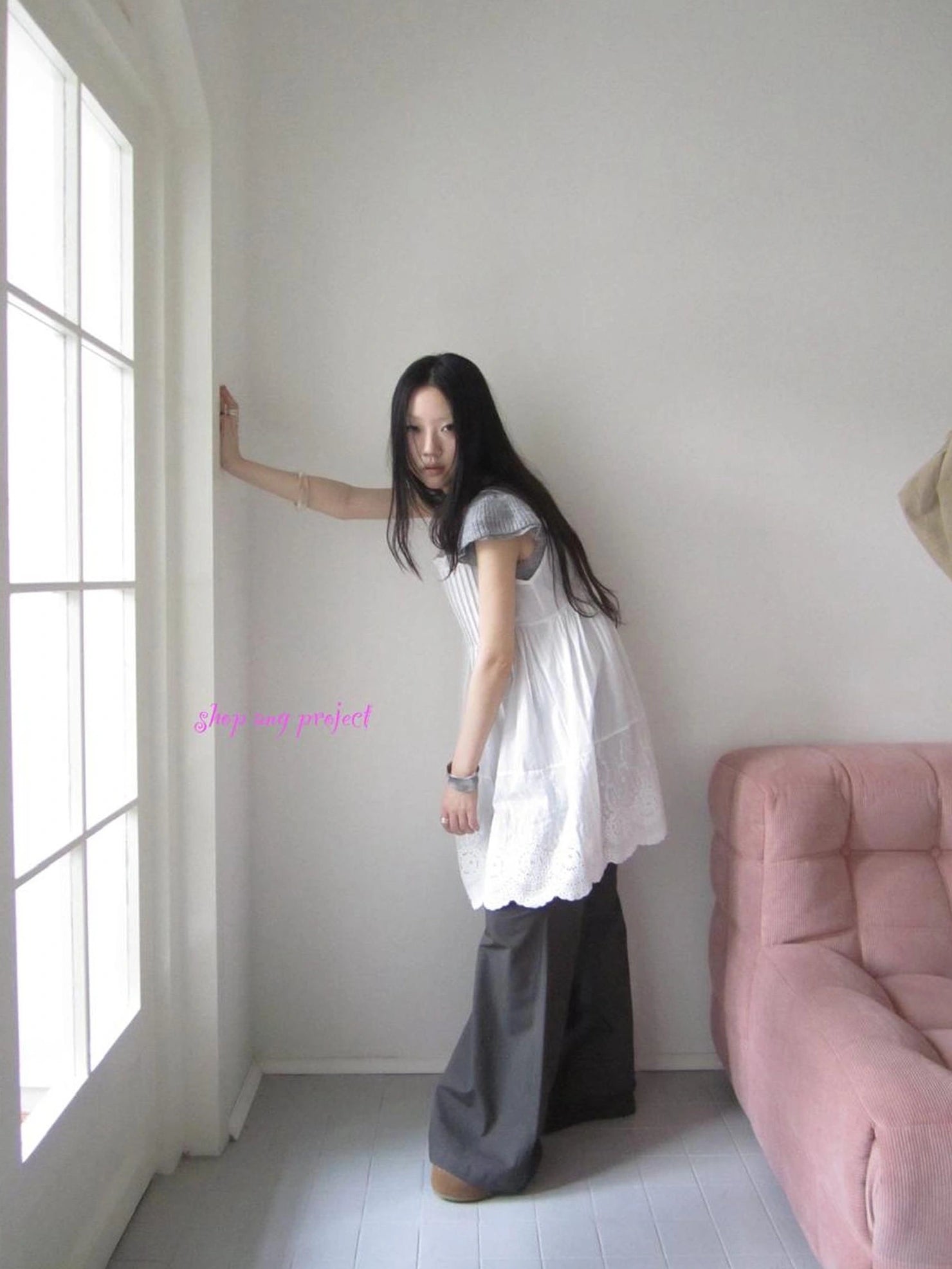 ang project Vintage Pleated Lace Slip Dress Dresses