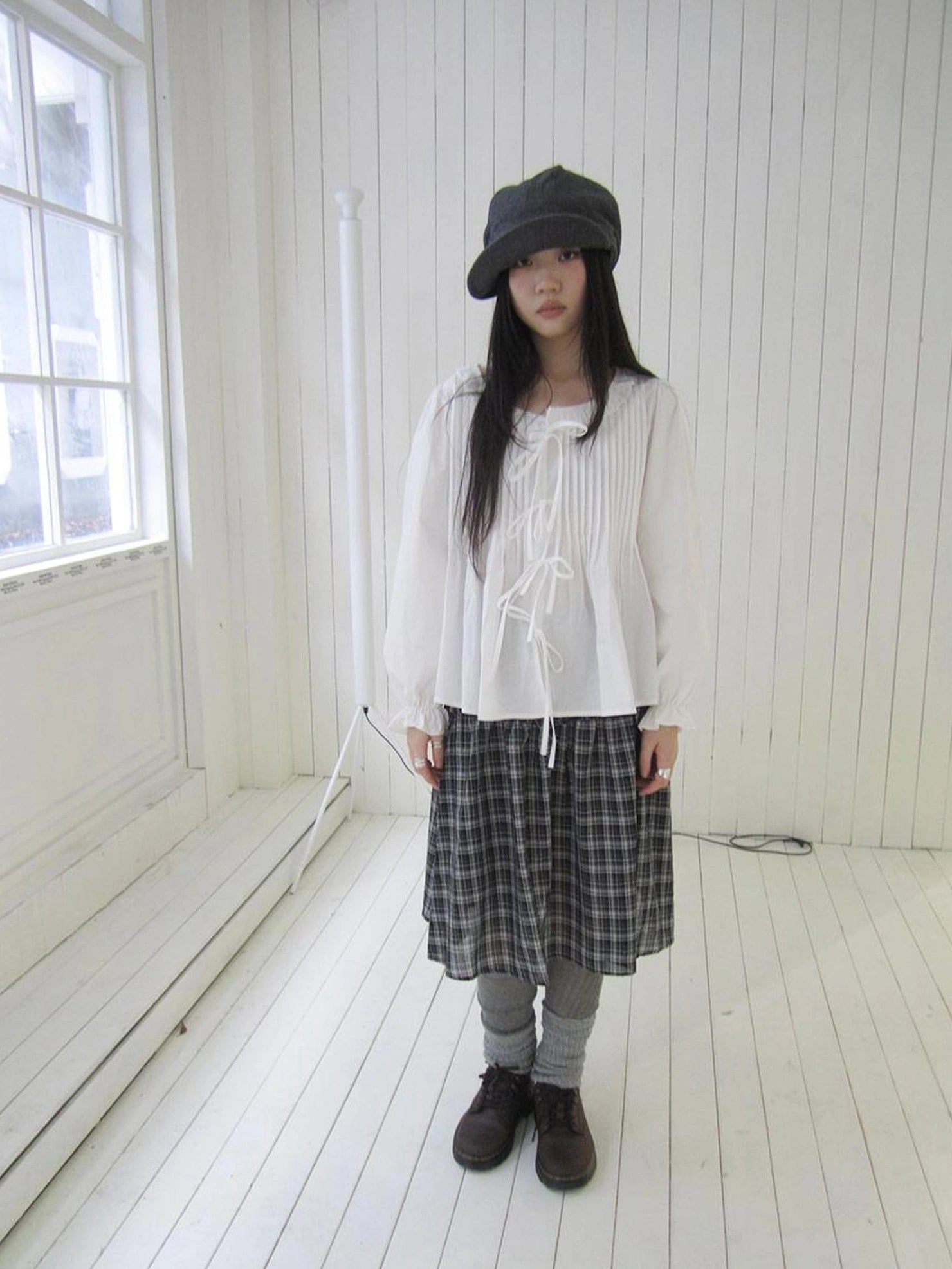 ang project Vintage Pleated Lace Trim Blouse With Lantern Sleeves Shirts