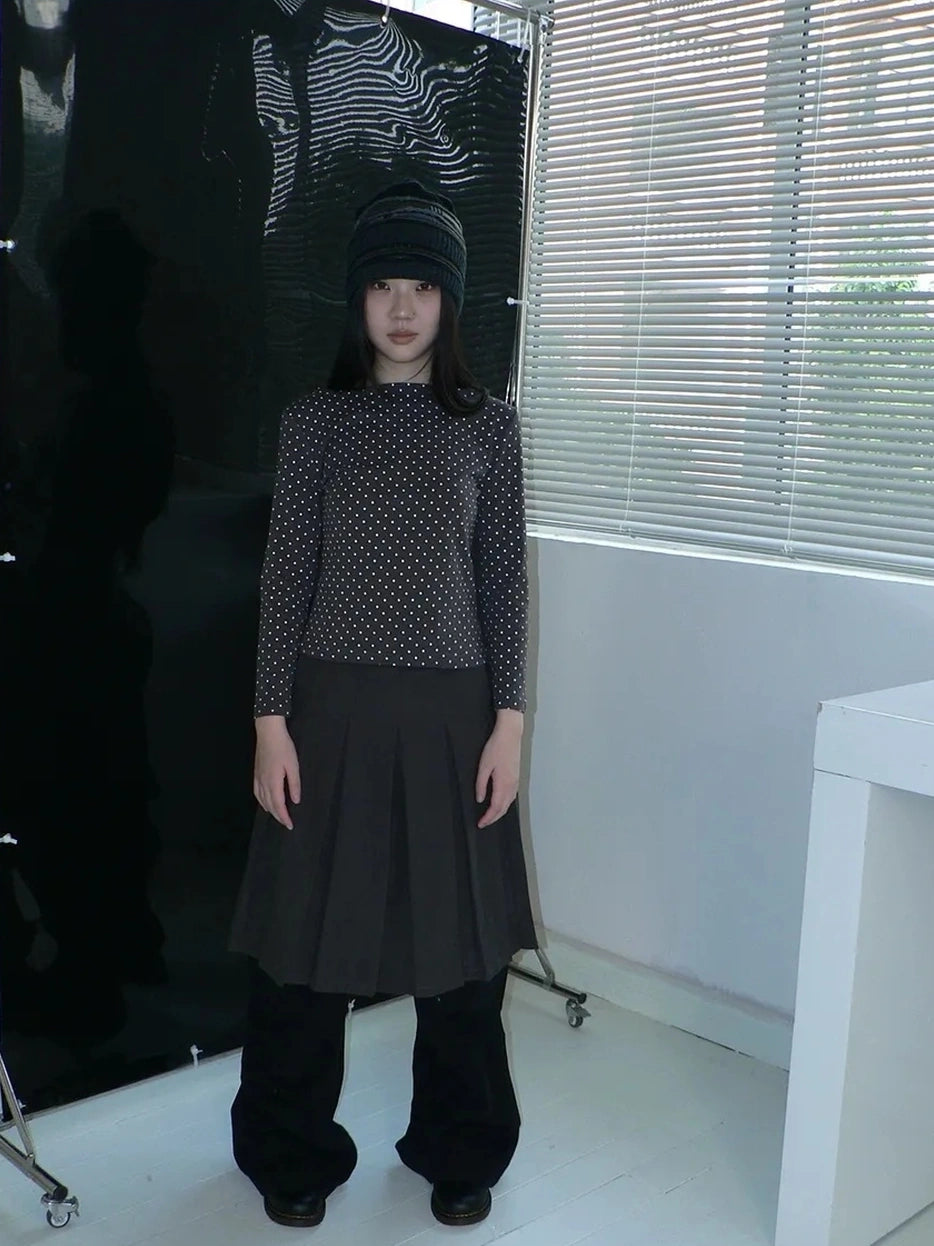 ang project Vintage Polka Dot Print Cropped T-shirt T-shirt