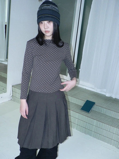 ang project Vintage Polka Dot Print Cropped T-shirt T-shirt