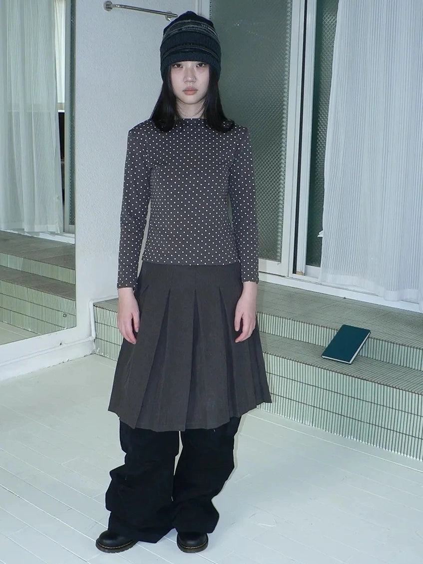 ang project Vintage Polka Dot Print Cropped T-shirt T-shirt