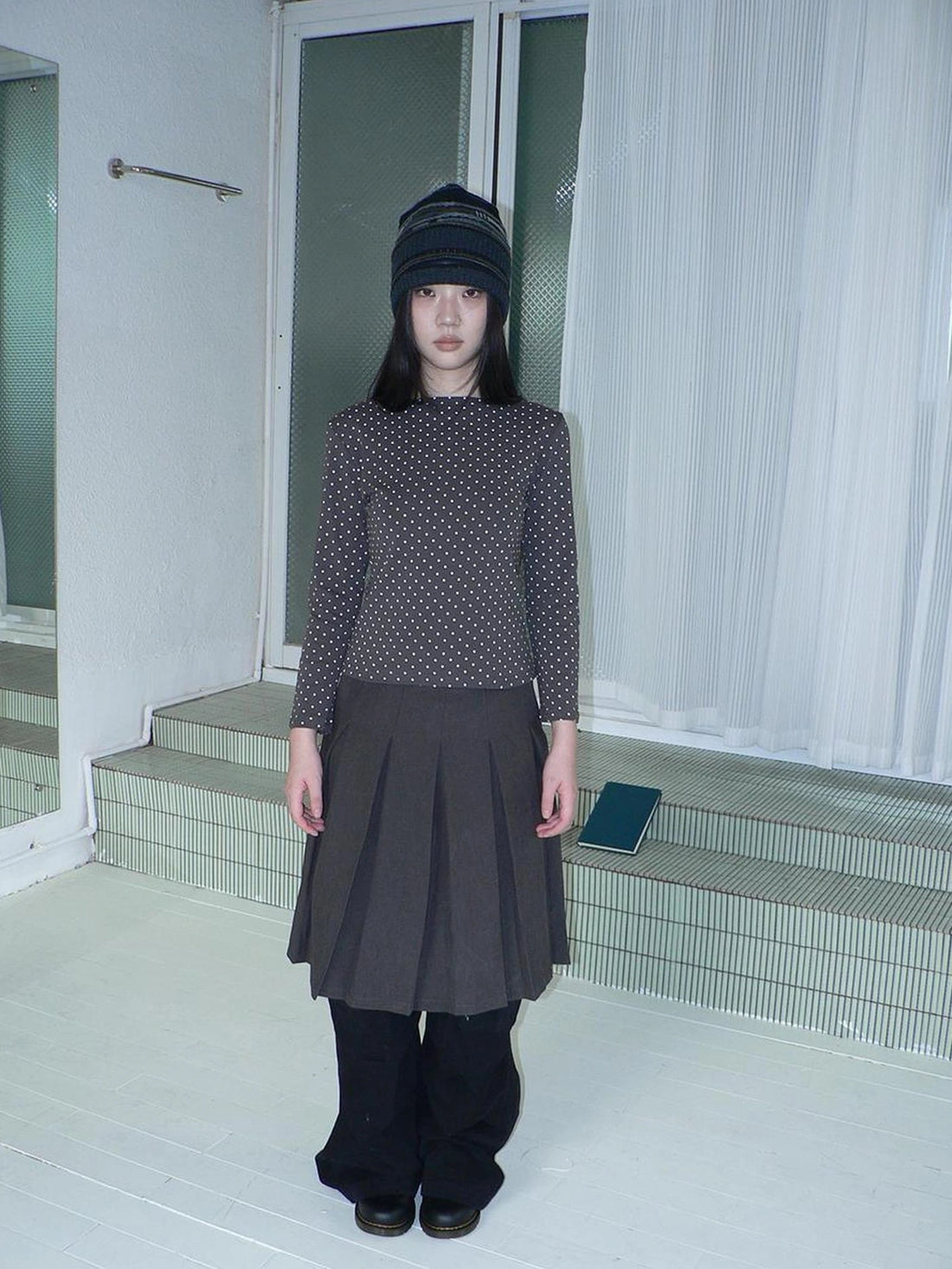 ang project Vintage Polka Dot Print Cropped T-shirt T-shirt