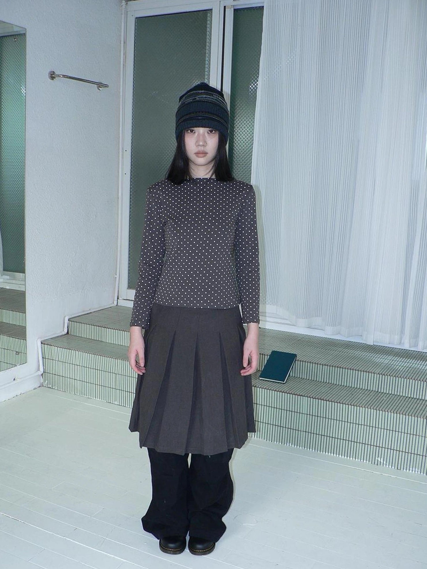 ang project Vintage Polka Dot Print Cropped T-shirt T-shirt