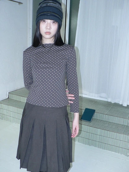 ang project Vintage Polka Dot Print Cropped T-shirt T-shirt