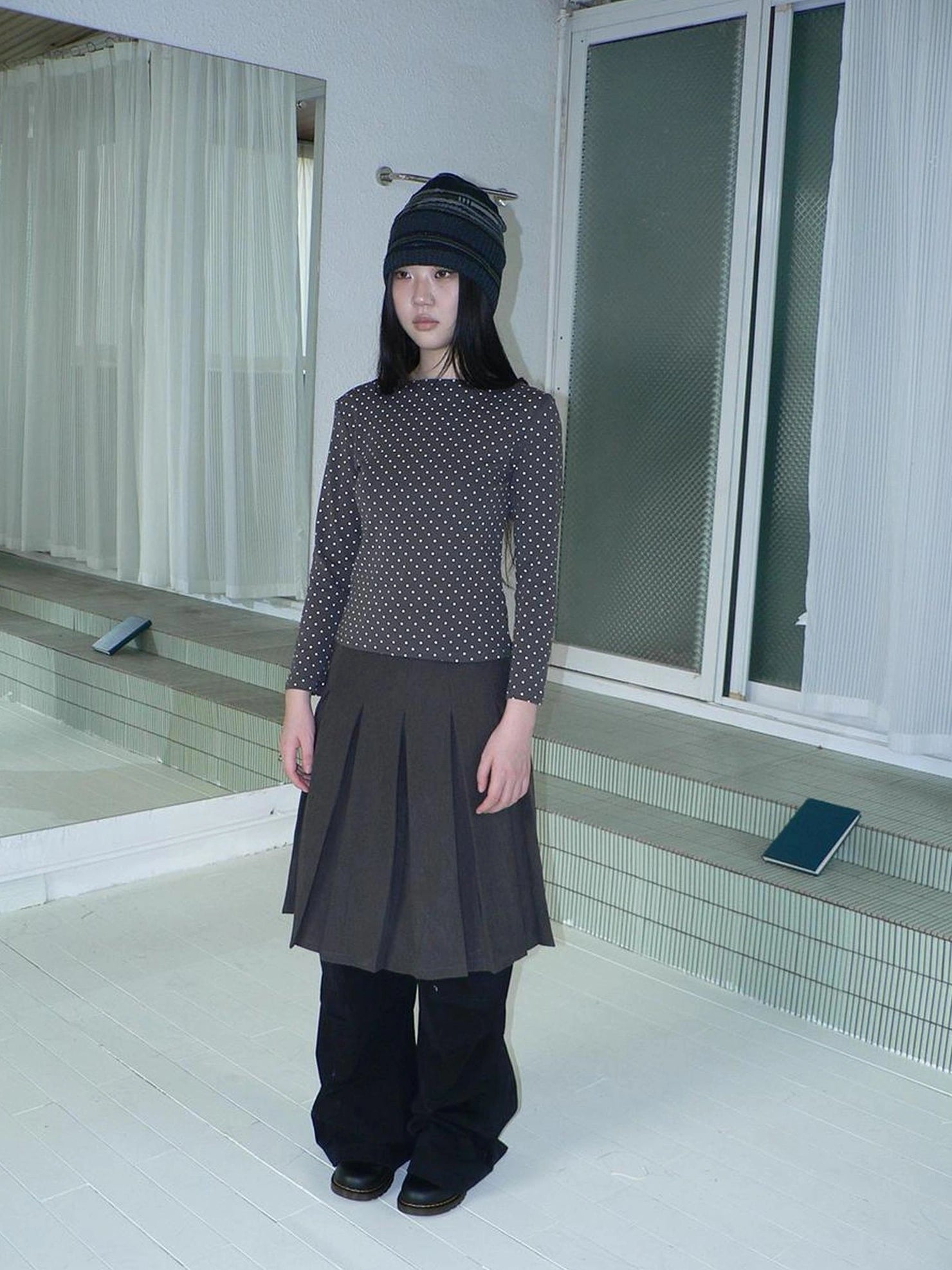 ang project Vintage Polka Dot Print Cropped T-shirt T-shirt