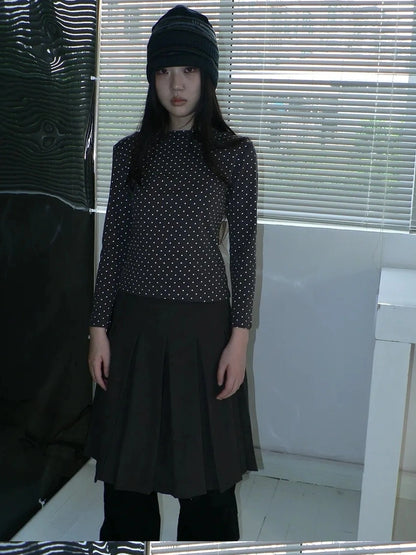 ang project Vintage Polka Dot Print Cropped T-shirt T-shirt