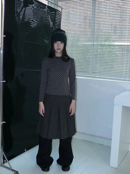 ang project Vintage Polka Dot Print Cropped T-shirt T-shirt