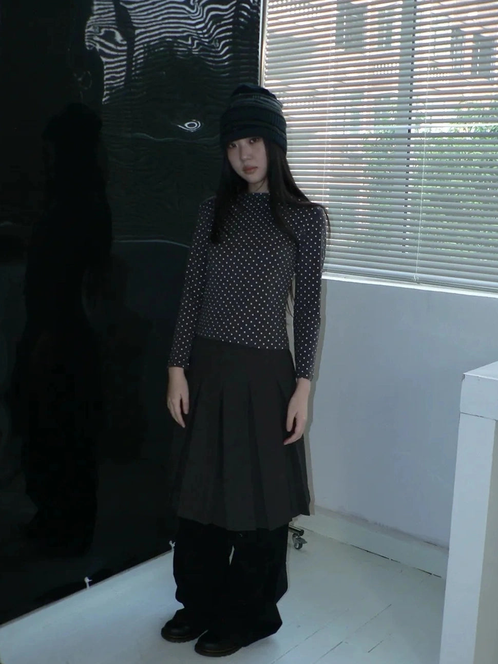 ang project Vintage Polka Dot Print Cropped T-shirt T-shirt