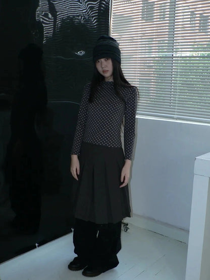 ang project Vintage Polka Dot Print Cropped T-shirt T-shirt