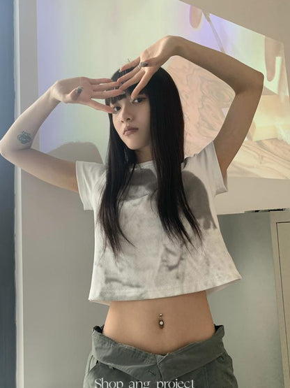 Updateang project Vintage Portrait Print Cropped Tee Summer 2022