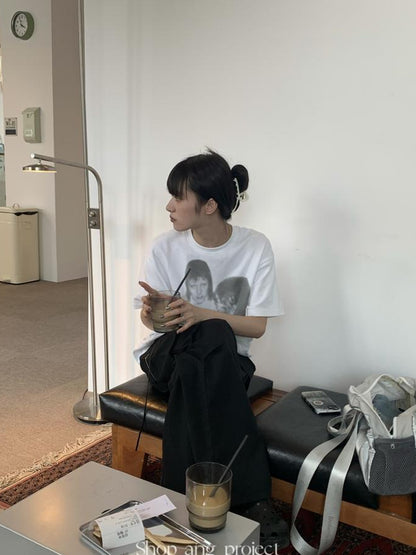 Updateang project Vintage Portrait Print Cropped Tee Summer 2022
