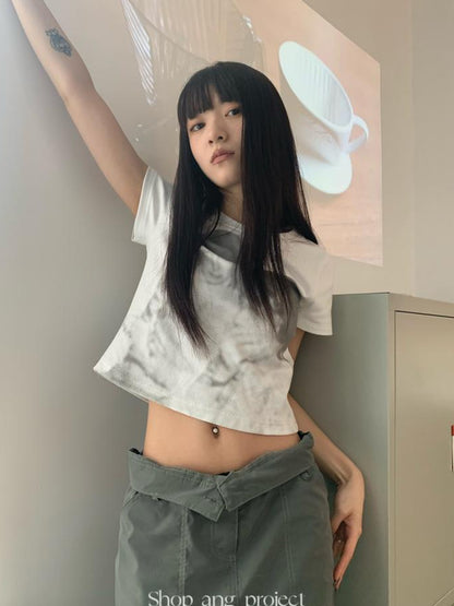 Updateang project Vintage Portrait Print Cropped Tee Summer 2022
