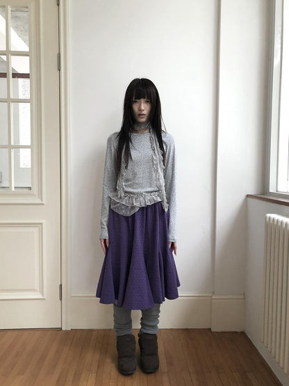 ang project Vintage Print Elastic Waist Loose A Line Women&