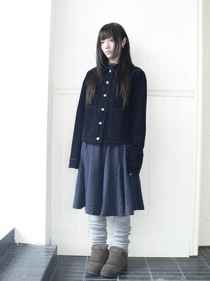 ang project Vintage Print Elastic Waist Loose A Line Women&
