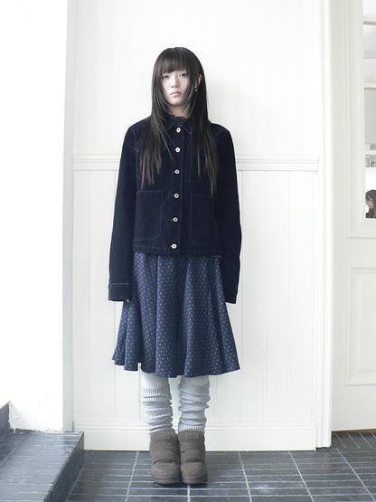 ang project Vintage Print Elastic Waist Loose A Line Women&