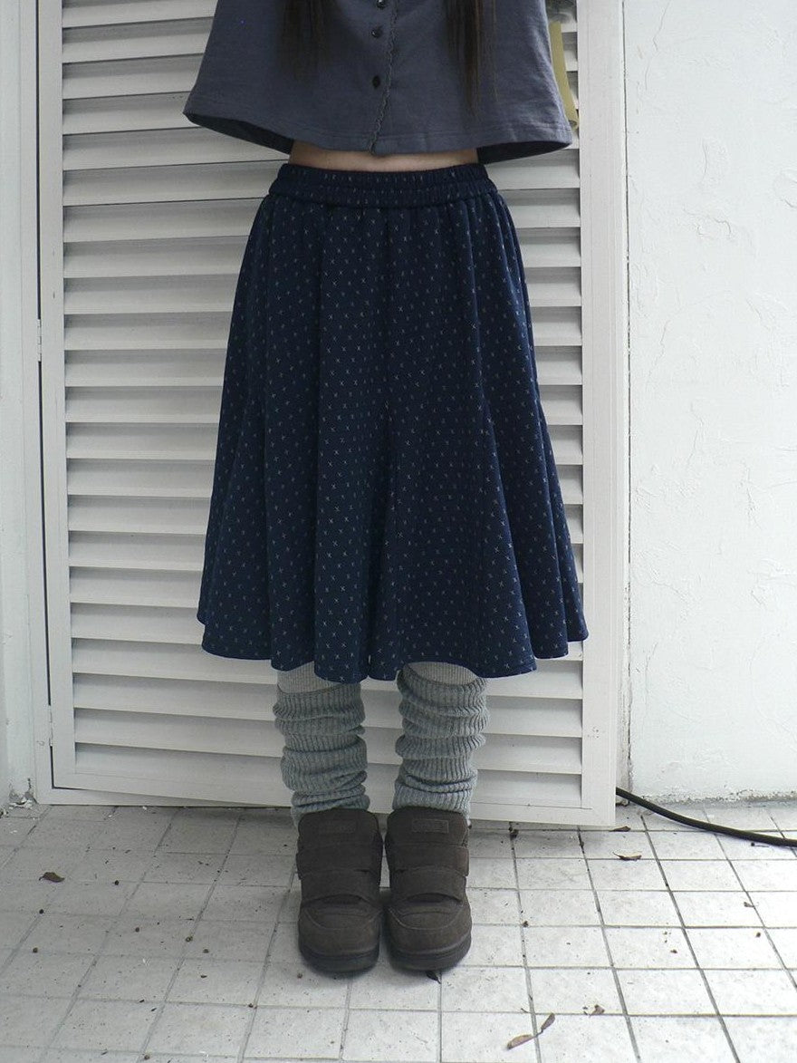 ang project Vintage Print Elastic Waist Loose A Line Women&