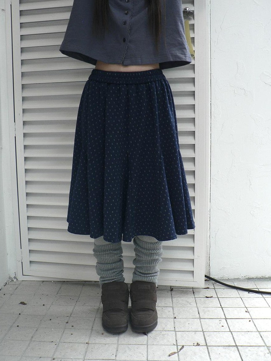 ang project Vintage Print Elastic Waist Loose A Line Women&