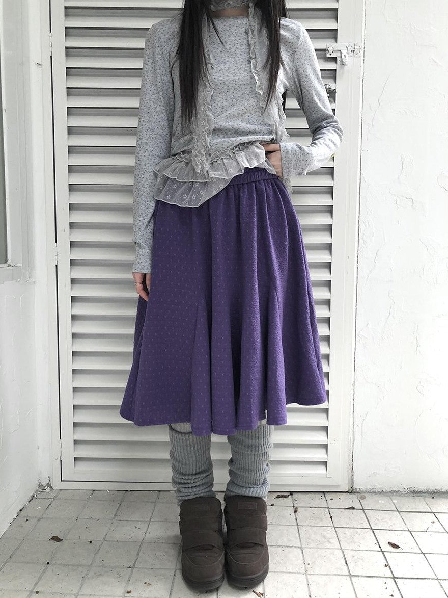 ang project Vintage Print Elastic Waist Loose A Line Women&