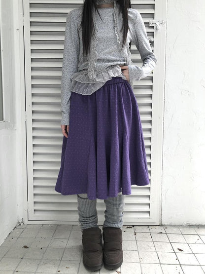 ang project Vintage Print Elastic Waist Loose A Line Women&