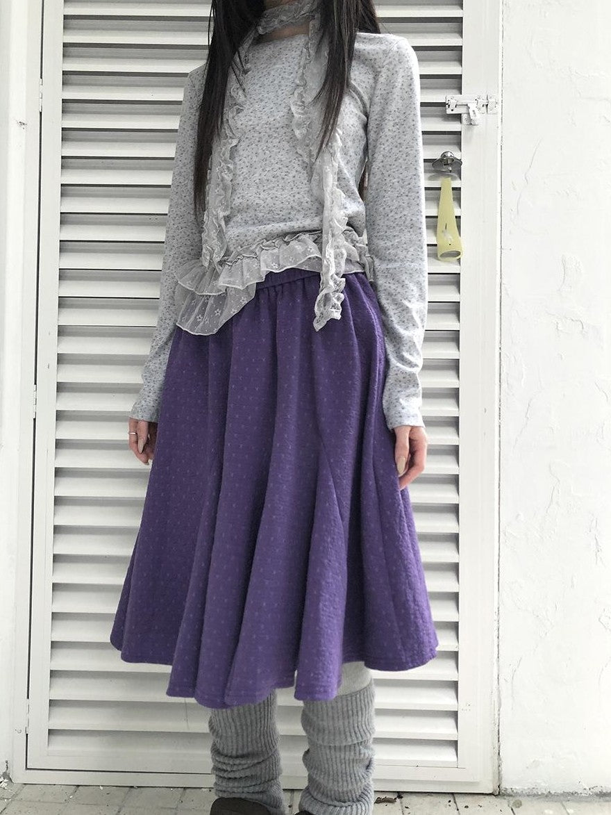 ang project Vintage Print Elastic Waist Loose A Line Women&