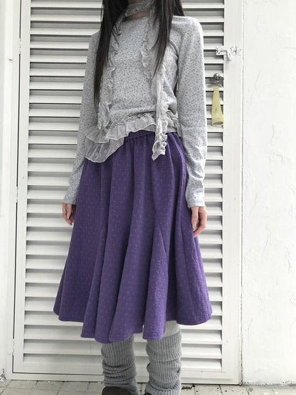 ang project Vintage Print Elastic Waist Loose A Line Women&