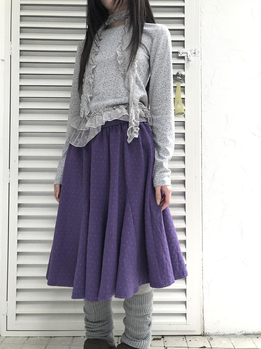 ang project Vintage Print Elastic Waist Loose A Line Women&