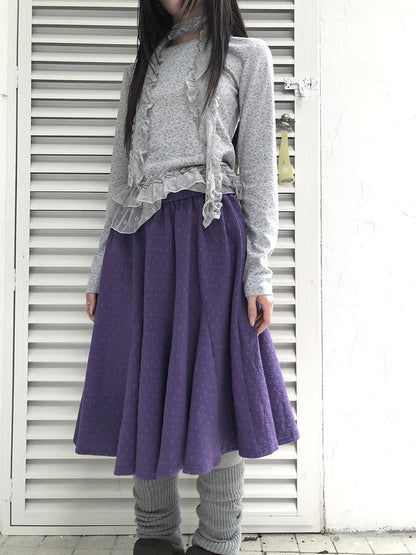 ang project Vintage Print Elastic Waist Loose A Line Women&