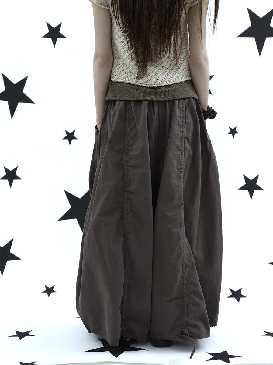 ang project Vintage Relaxed Pleated Elastic Waist Cropped Women&