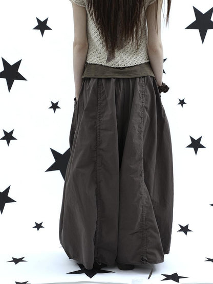 ang project Vintage Relaxed Pleated Elastic Waist Cropped Women&