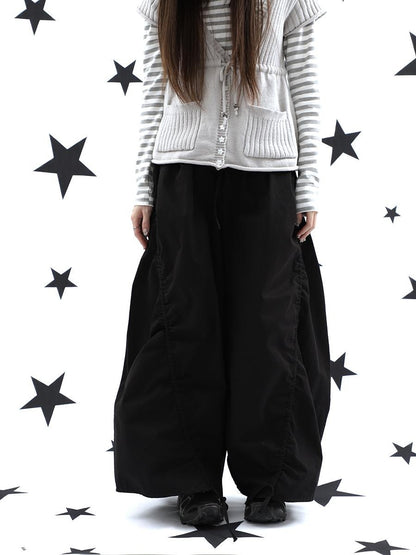 ang project Vintage Relaxed Pleated Elastic Waist Cropped Women&