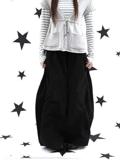 ang project Vintage Relaxed Pleated Elastic Waist Cropped Women&