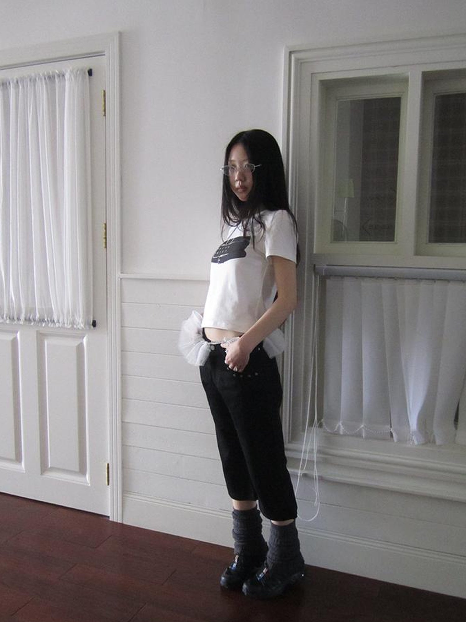 ang project Vintage Rivet Slimming Cropped Flared Pants