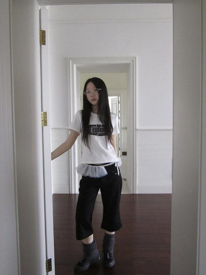 ang project Vintage Rivet Slimming Cropped Flared Pants