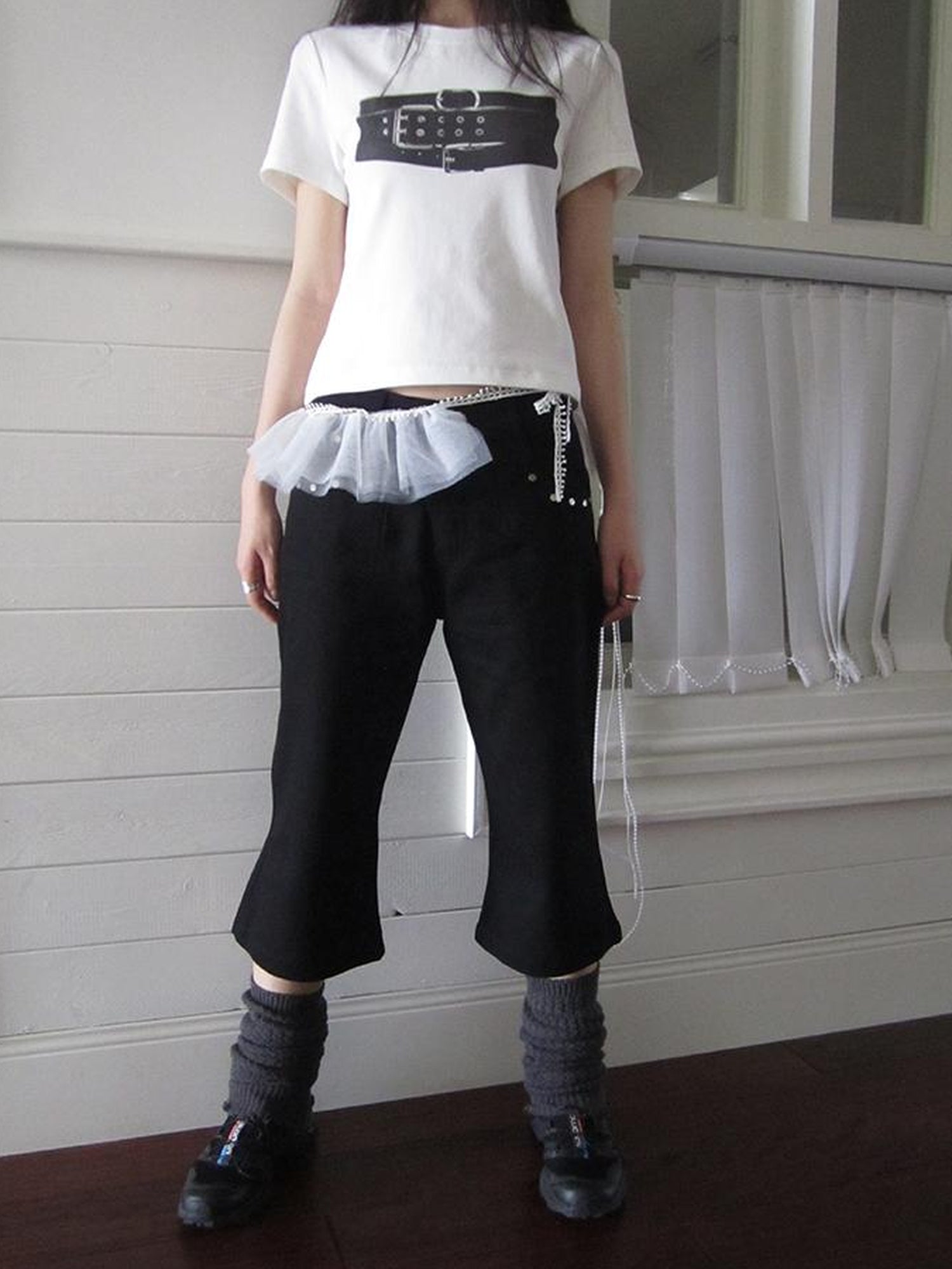 ang project Vintage Rivet Slimming Cropped Flared Pants